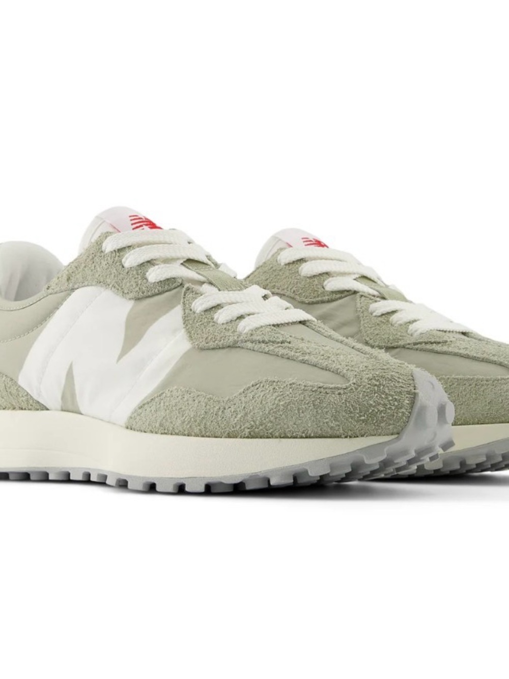 New Balance Low-Profile Runner in Sage Green and White